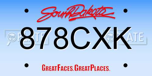878CXK South Dakota License Plate