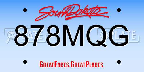 878MQG South Dakota License Plate