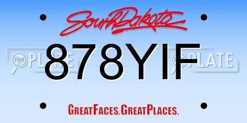 878YIF South Dakota License Plate