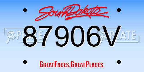 87906V South Dakota License Plate