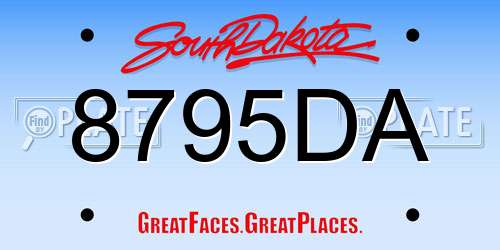 8795DA South Dakota License Plate