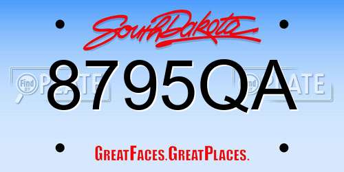 8795QA South Dakota License Plate