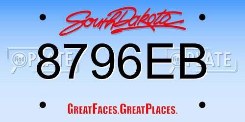 8796EB South Dakota License Plate