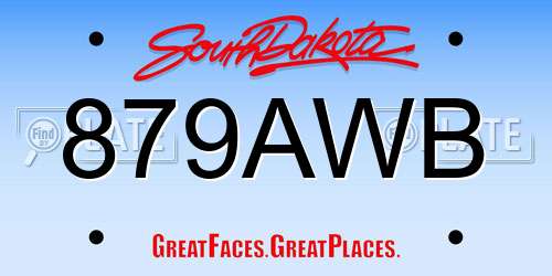 879AWB South Dakota License Plate