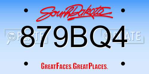 879BQ4 South Dakota License Plate