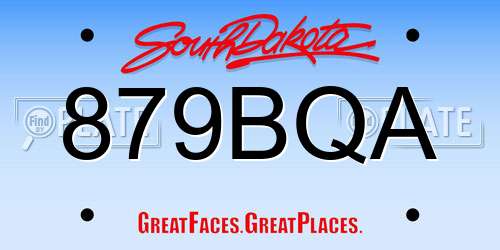 879BQA South Dakota License Plate