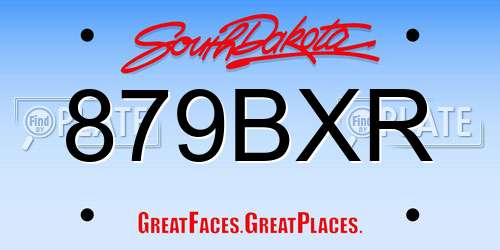879BXR South Dakota License Plate