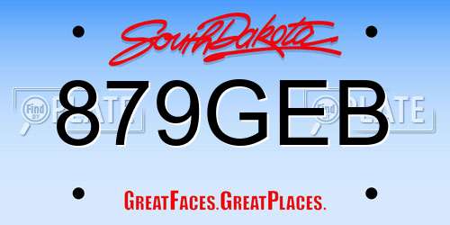879GEB South Dakota License Plate