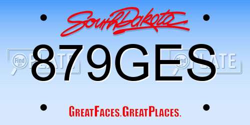 879GES South Dakota License Plate