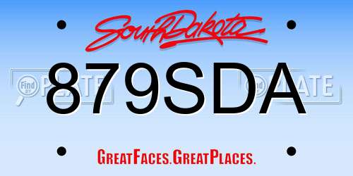 879SDA South Dakota License Plate