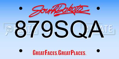 879SQA South Dakota License Plate