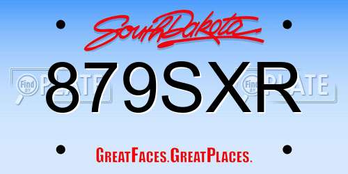 879SXR South Dakota License Plate