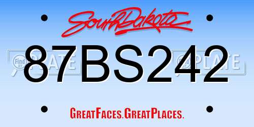 87BS242 South Dakota License Plate