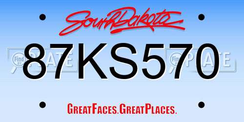 87KS570 South Dakota License Plate