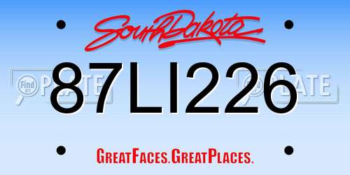 87LI226 South Dakota License Plate