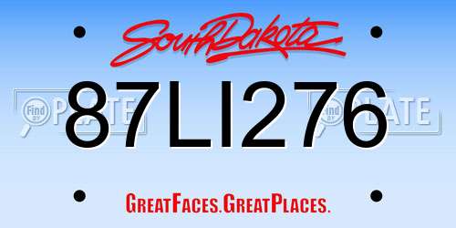 87LI276 South Dakota License Plate
