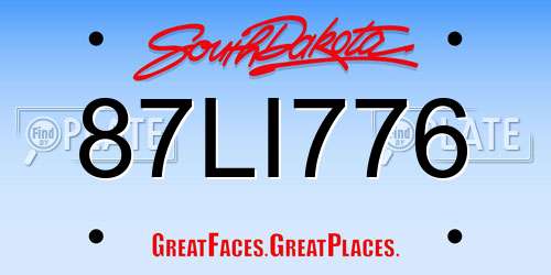 87LI776 South Dakota License Plate