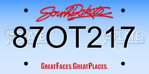 87OT217 South Dakota License Plate