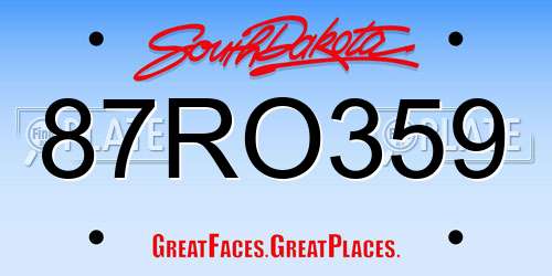 87RO359 South Dakota License Plate