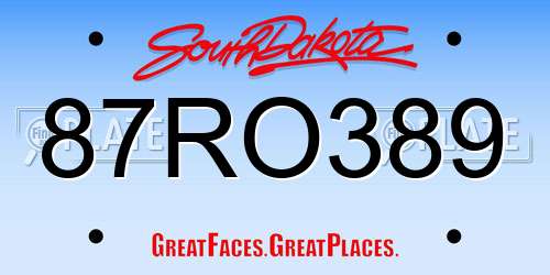 87RO389 South Dakota License Plate