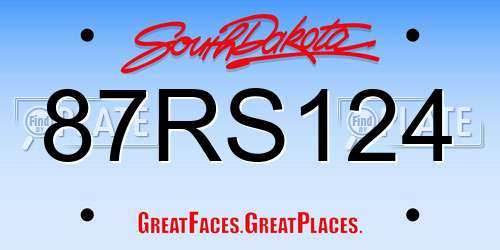 87RS124 South Dakota License Plate