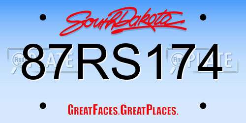 87RS174 South Dakota License Plate