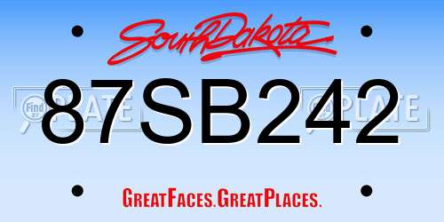 87SB242 South Dakota License Plate