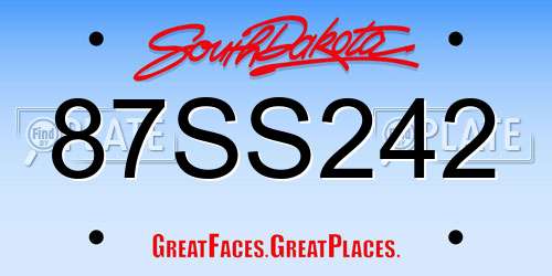 87SS242 South Dakota License Plate