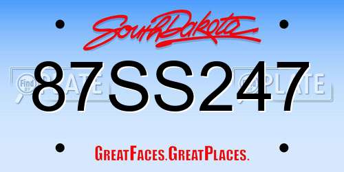 87SS247 South Dakota License Plate