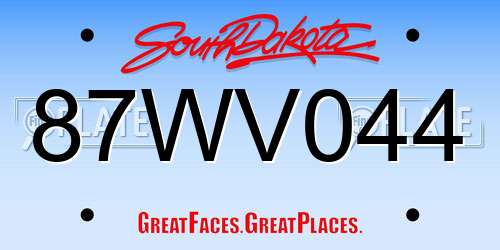87WV044 South Dakota License Plate