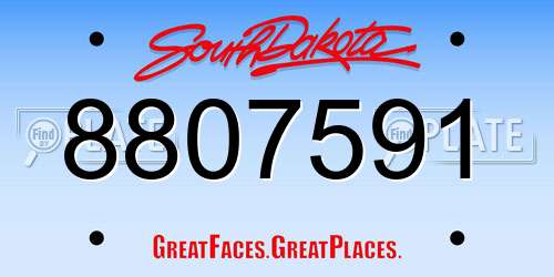 8807591 South Dakota License Plate