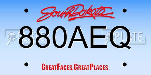 880AEQ South Dakota License Plate