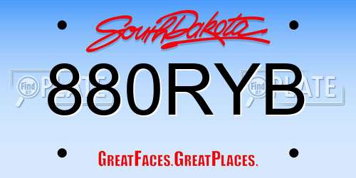 880RYB South Dakota License Plate