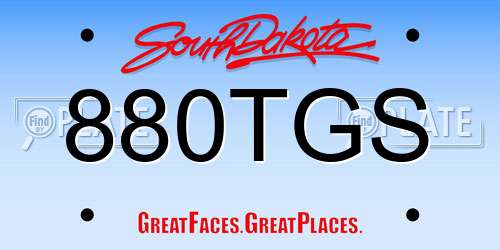 880TGS South Dakota License Plate
