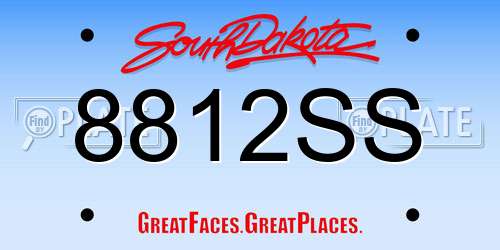 8812SS South Dakota License Plate