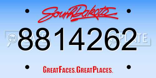 8814262 South Dakota License Plate