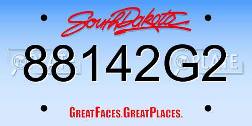 88142G2 South Dakota License Plate