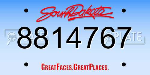 8814767 South Dakota License Plate