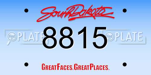 8815 South Dakota License Plate