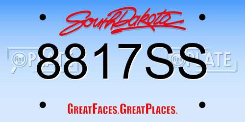 8817SS South Dakota License Plate