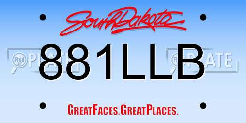 881LLB South Dakota License Plate