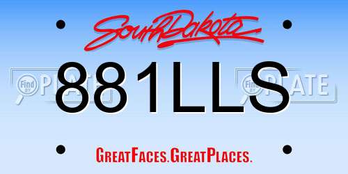 881LLS South Dakota License Plate
