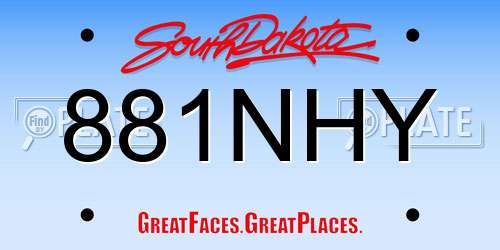 881NHY South Dakota License Plate