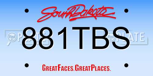 881TBS South Dakota License Plate