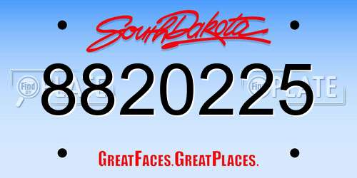 8820225 South Dakota License Plate