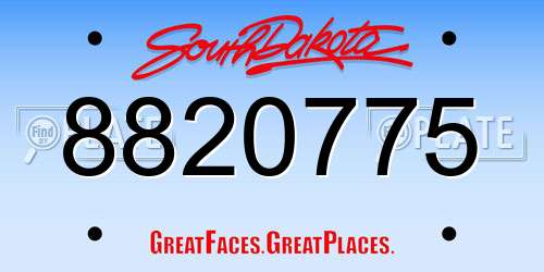 8820775 South Dakota License Plate
