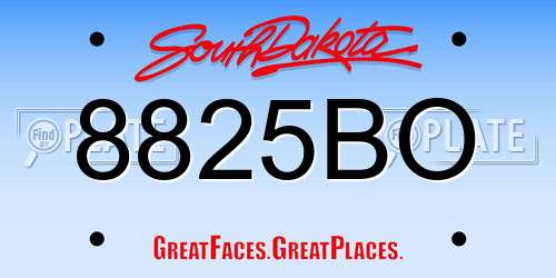 8825BO South Dakota License Plate