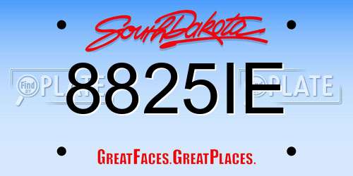 8825IE South Dakota License Plate