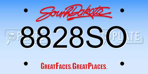 8828SO South Dakota License Plate
