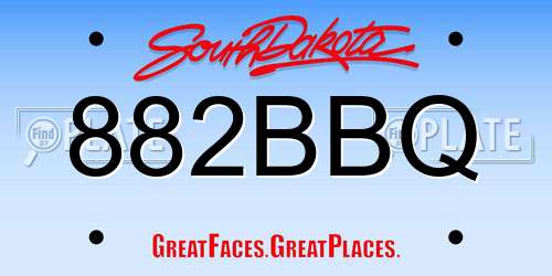 882BBQ South Dakota License Plate